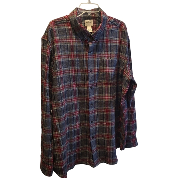 L.L. Bean Other - LL Bean Traditional Fit Mens Plaid Flannel Red, Blue Gray Size XXL